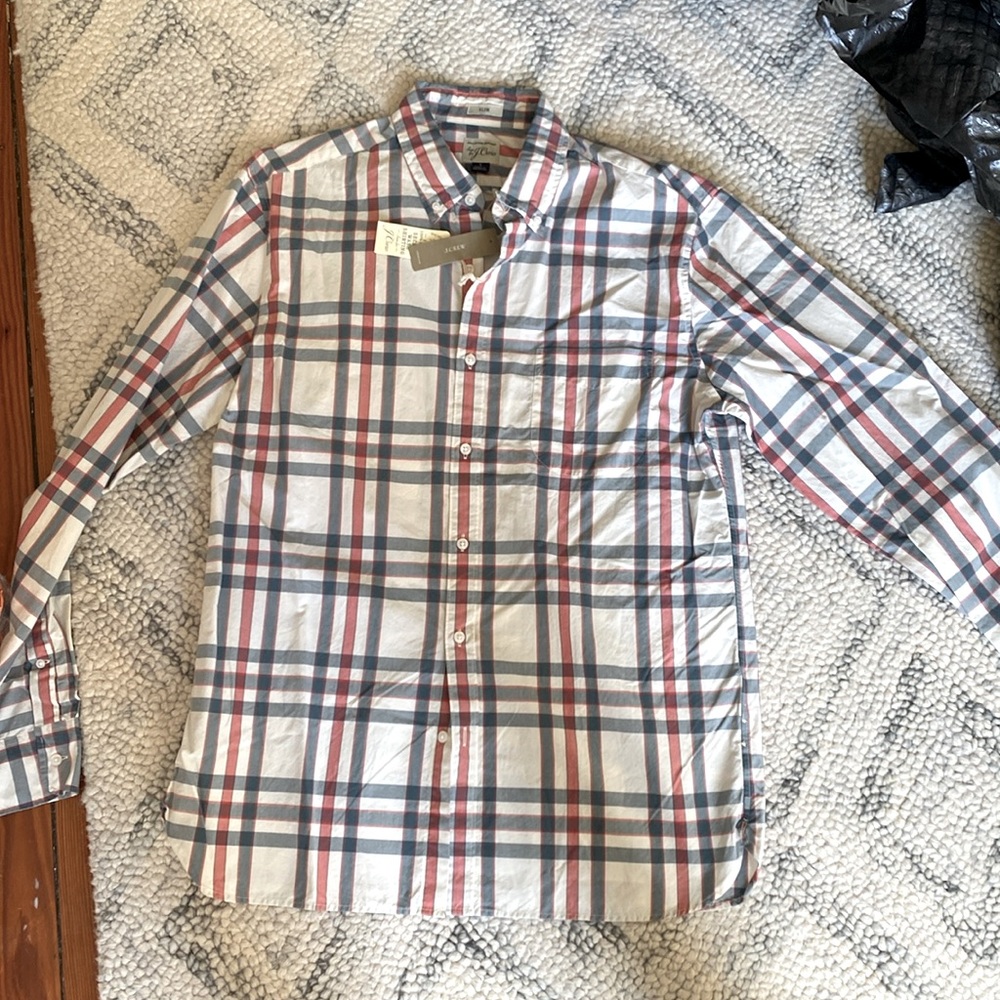 Jcrew Men’s Washable Plaid Shirt. NWT